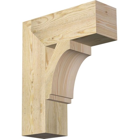 Ekena Millwork Imperial Block Rough Sawn Bracket, Douglas Fir, 6"W x 18"D x 22"H BKT06X18X22IMP05RDF